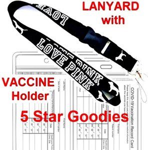 VICTORIA'S SECRET LOVE PINK LANYARD with VACCINE HOLDER